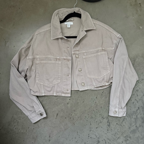 Topshop / crop denim jacket / sand - Picture 8 of 11